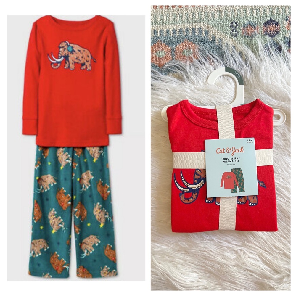 Toddler Christmas Pajama set target long sleeve and pant fleece pjs 18 months